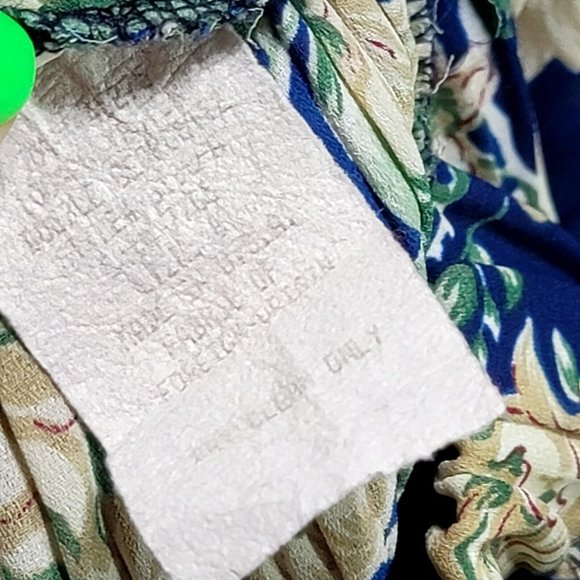 Vintage 90s Lisa Jo M Blue Floral Pleated Semi Sheer Double Georgette‎ Skirt - Picture 8 of 8